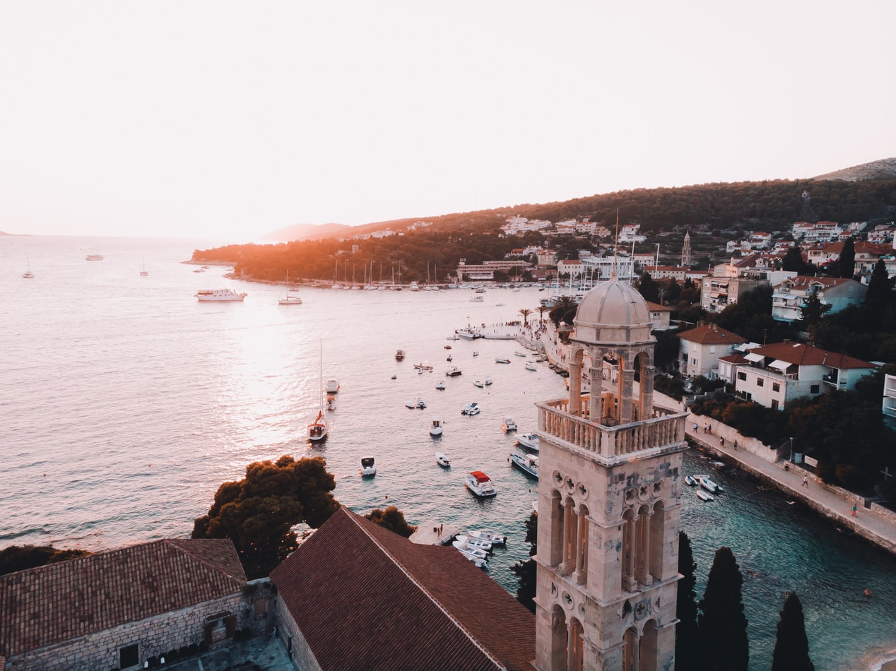 sunset above the sea in split in croatia related to common croatian phrases